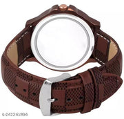 King Bracelt and Luxury Black lather Designer Watch Combo King Bracelet Designer Lather Strap Stylish Sport Look Boys watch for men Analog Watch - For Men"