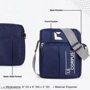 Stylish Unisex Sling Bag with Adjustable Strap | Lightweight Crossbody Shoulder Bag for Daily Use (Navy Blue)