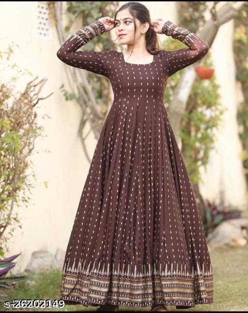Brown Anarkali Kurti