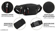 Premium Black Crossbody Shoulder Sling Bag Lightweight Unisex Travel Accessories Bag