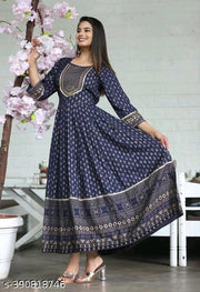 Women's Anarkali Kurti With Gota Work