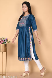 Women Flared Rayon Nayra Cut Kurti for Women & Girls|Women's Kurtas & Kurtis