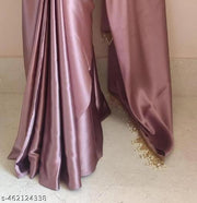 Plain Bollywood Satin, Silk Blend Saree