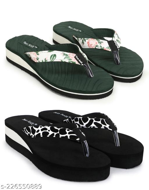 Two Soft Comfortable & Stylish Women's Daily Use Slipper/Flipflop for Women & Girls Combo of 2