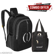 Large 35L Backpack for College, Office,School , Etc &Lunch Bag combo pack of 2