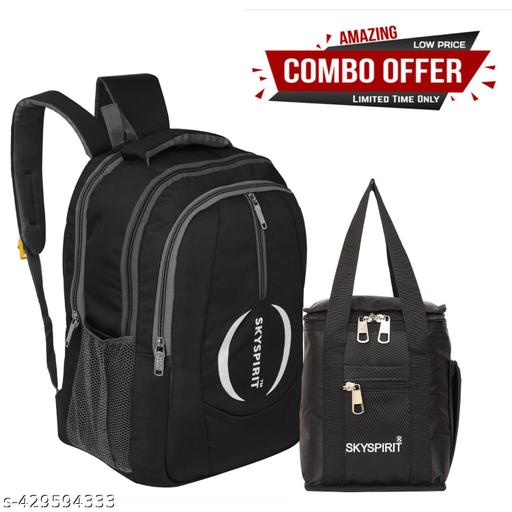 Large 35L Backpack for College, Office,School , Etc &Lunch Bag combo pack of 2