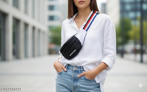 Pocket Bazar Stylish Waist Bag | 5 Zipper Compartments | Unisex Daily Use