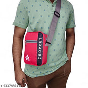 Red Sling Cross Body Bag Utility Travel Office Business Messenger one Side Shoulder Bag for Men and Women