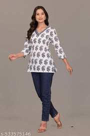 White Printed top