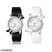 Girls and Woman Watch Gorgoues Butterfly Diamond & Fancy Wrist Types Professional Looking Party Wear Fashionable Watch Analog Watch For Girls Birthday Gift buy 1 get 1 free combo
