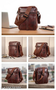 mountsky Brown Shoulder Bag Leather side silling bag