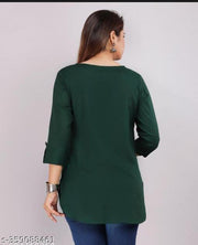 Stylish Rayon Mandarin Neck 3/4th Sleeve  Office Wear Kurti, Casual Tunic Tops for Women