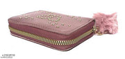 Perfect combo of long clutch wallet with small wallet for girls,Gray-Brown