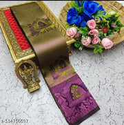 Beautiful Art Silk Jacquard Border Saree With Unstitched Running Blouse For Women Wedding Wear Party