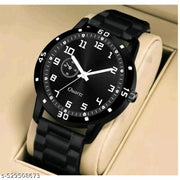 Yolako Men  Watch  Black Dial Bumpper Pu Black Belt Men and Boy Watch