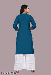 rayon kurti embroidered