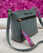 Fancy Fashionable women Blue PU sling bags/Small Sling bags/Premium PU leather sling bags for women/Full handwork bag/Party wear and wedding bag for women