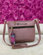 Gorgeous Stylish women pink PU sling bags/Small Sling bags/Premium PU leather sling bags for women/Full handwork bag/Party wear and wedding bag for women