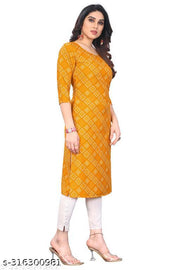 Polyster/Crepe fabric-Women Printed Straight Kurti