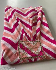 Trendy New Stylish Western Wear Chevron Printed Design Rayon Kaftan for Women's Ethnic Wear Party Wear Dress Pink White