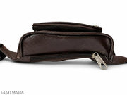 Men's Waist Bag Fox Leather Multi Pocket Money Belt Bag