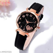 women watch black Best High Quality Attractive Unique new 3D heart Designer Leather Belt Analog watches for girl