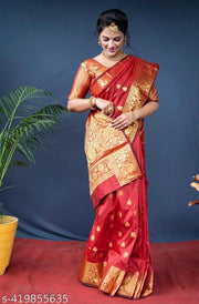 Lassitude Soft Banarasi Silk Saree With Lissome Blouse Piece