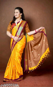 Women Sico Silk Paithani Saree | All Over Zari Butta Design | Running Contrast Blouse | Festive & Wedding Wear