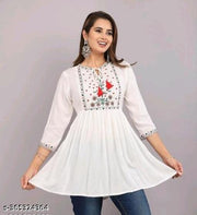 Party wear frock for kids girl White topt Party wear frock for Pretty Fashionable Women Dresses, Frock_Top,Kurti_Top Best seller for  Women And Girls