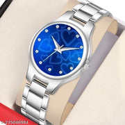 Yolako Blue Heart Dial Metal silver Belt Girls Watch