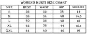 Casual American Crepe and Round Neck 3/4 Legnth Sleeve Navy Blue Kurti (45"inches)