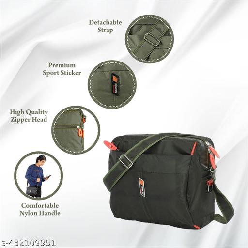Crossbody Polyster Messenger Green Sling Bags For Men's & Women's || Office College & Travel Using One Side Sling Bags (Pack of 1)