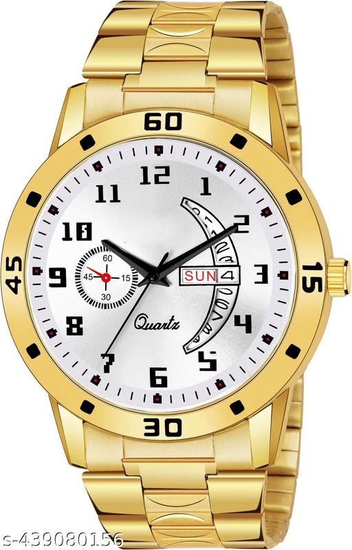 GOLD-19 Day n Date Series Men's Gold Chain Analog Watches Classic, Attractive, Professional, top-trendy and stylish Analog Watches for Men/boys for office, school use