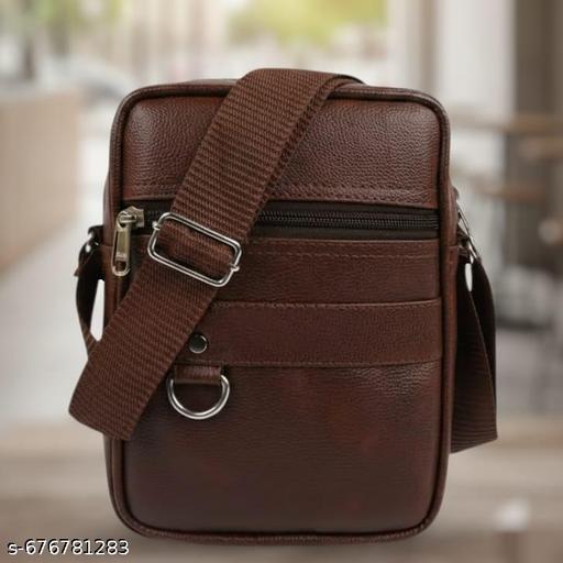DAFOLIO Stylish PU Synthetic Leather Men's Sling Bag CrossBody Travel Office Business messenger