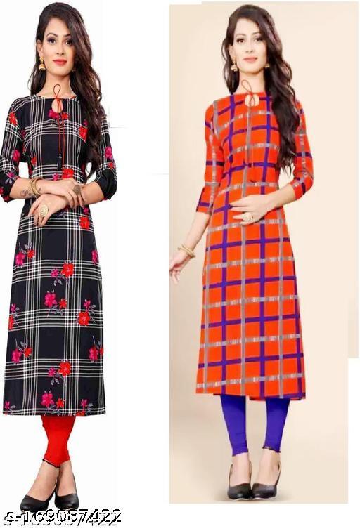 Polyster/Crepe fabric-TATHASTU STYLE FANCY PRINTED KURTIS FOR WOMEN
