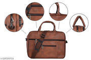 swastik enterprise genuine lether world 15.6 inch laptop officeal bag red