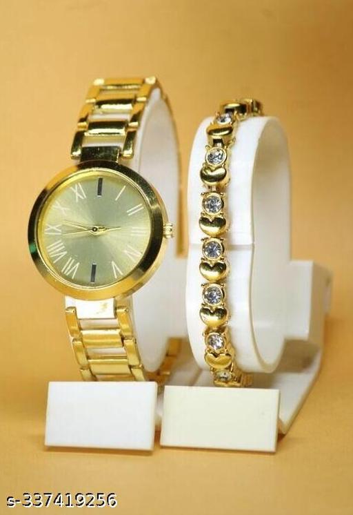 Premium Quality Round Dial Fancy Metal Belt Analog Watch with Heart Designer Diamond Bracelet for Women