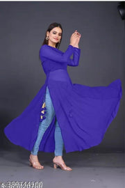 Nyra Cut kurti , Georgette kutti , kurti for jeans , Straight kurti , fancy kurti , kurti for women