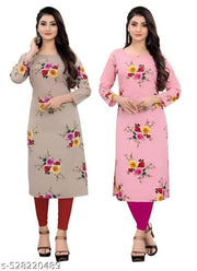 Women's and Girls Crepe Aline Straight kurti new arrival