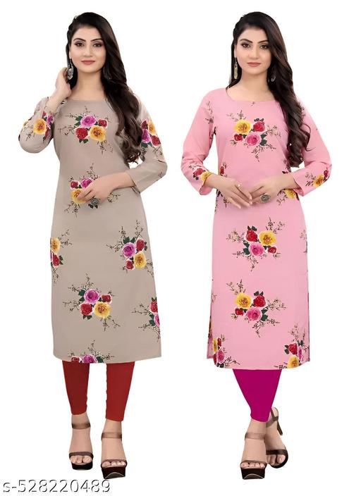 Women's and Girls Crepe Aline Straight kurti new arrival