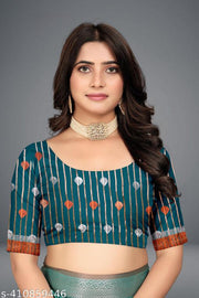 Premium silk blend fabric with smooth finish Rich zari weaving for traditional royal look Stylish pallu with intricate design Soft, lightweight & comfortable for long hours Comes with matching blouse piece