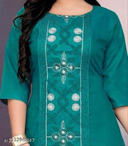 Women's Embroidered Plus Size Cotton Kurta