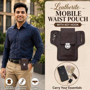 Leatherite Mobile Waist Pouch with Key Hook
