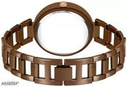 Gorgeous Flower Designer Brown Metal Analog Watches for women