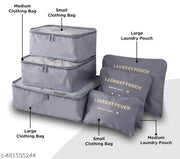 (Colour May Vary)Fabric 6 Set Travel Storage Bags Multi-Functional Storage Bag,Travel Packing Pouches,Luggage Organizer Pouch Travel Organizers Packing Cubes Laundry Bag Luggage