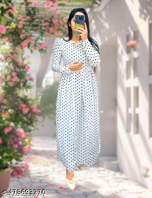 Polyster/Crepe fabric-Kurti for Girls and Women