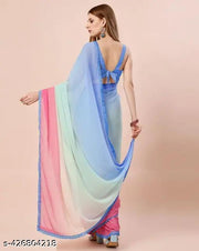 Trendy attractive latest design multi colour saree