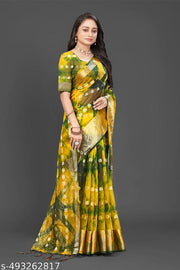 NEW FANCY ORGANZA SAREE  MULTY COLOUR SAREE