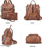 Bohobuzz Backpack Purse for Women Convertible Travel Vintage PU Leather Bag(Backpack,bag,backpack for women women bag fashion,stylish)