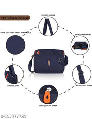Blue unisex sling bag crossbody shoulder bag with Adjustable strap Durable for Travel Office Daily use